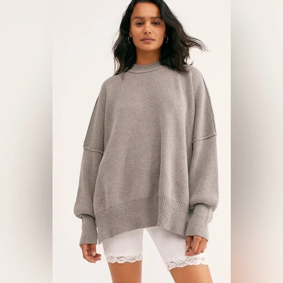 Free People Easy Street Ribbed Oversized Sweater Tunic - Picture 3 of 11